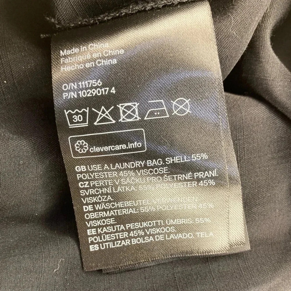 H&M Satin Ballon Sleeve Wrap-Front Dress | Black | Size S | Witchy, Whimsy Goth - Picture 7 of 7